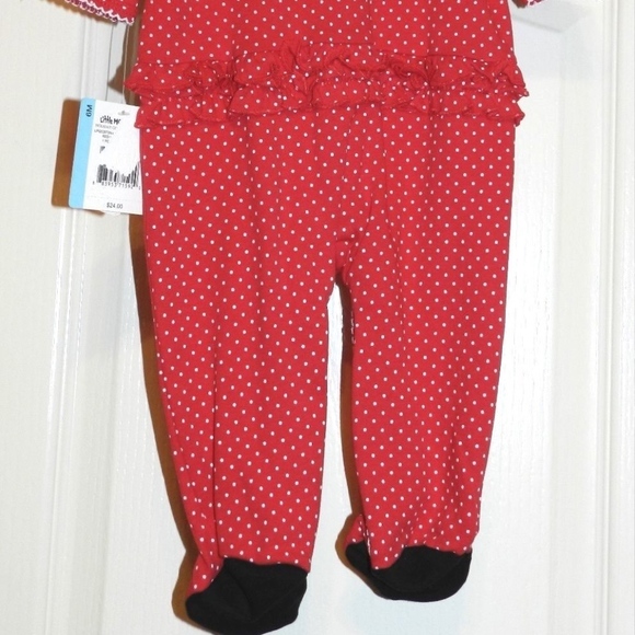 Little Me Baby Girls My First Christmas Set Footed Sleeper & Hat - Picture 5 of 9